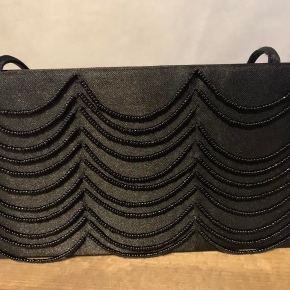 Handbags - Black mini purse with dangle beads